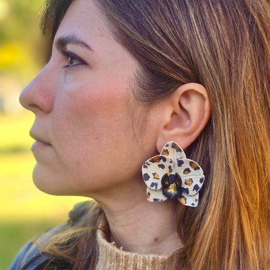 Pendientes Orquídeas Animal Print