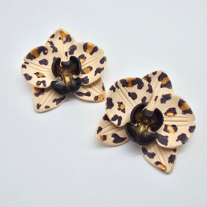 Pendientes Orquídeas Animal Print