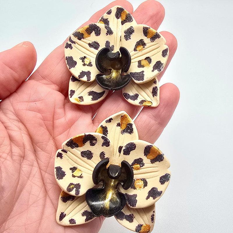 Pendientes Orquídeas Animal Print