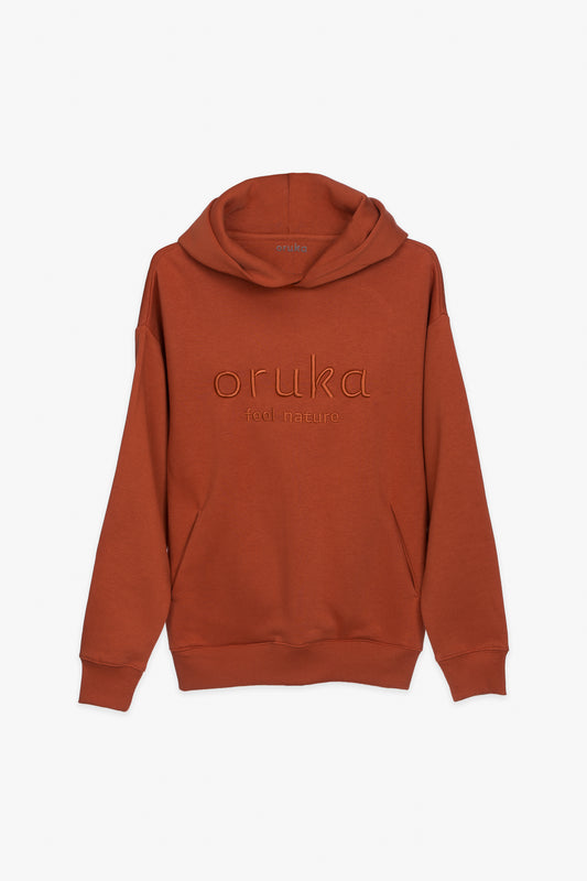 Sudadera oversize con capucha unisex ORUKA teja